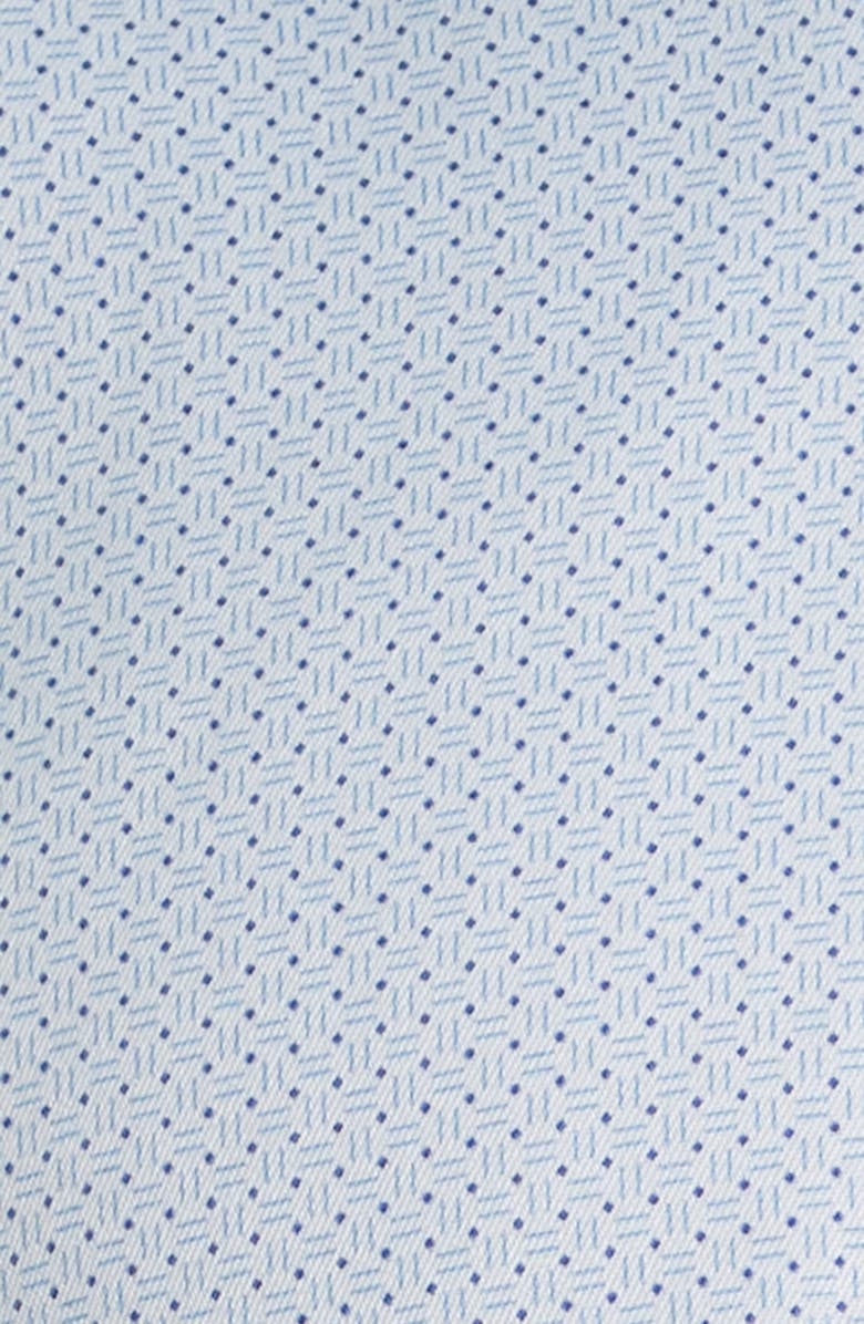 David Donahue Regular Fit Micro Geometric Print Dress Shirt, Alternate, color, White/Blue