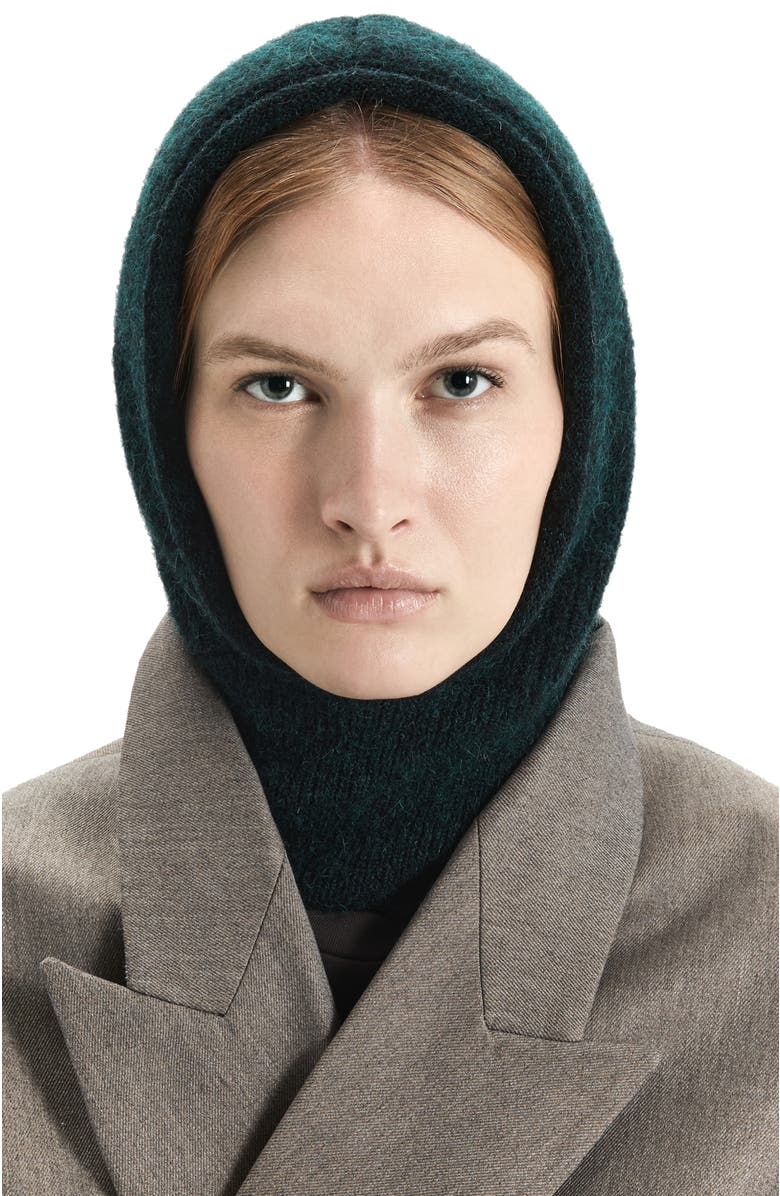 HYER GOODS Upcycled Merino Wool Ribbed Balaclava, Alternate, color, Emerald