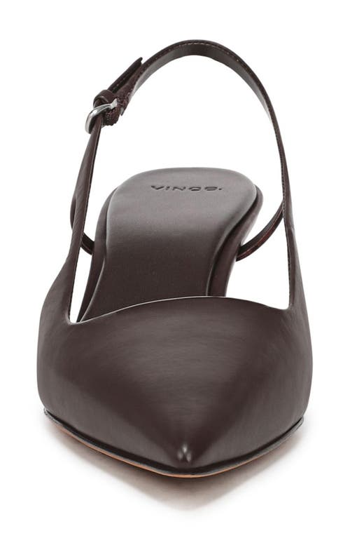 Vince Bianca Leather Kitten Slingback Pumps