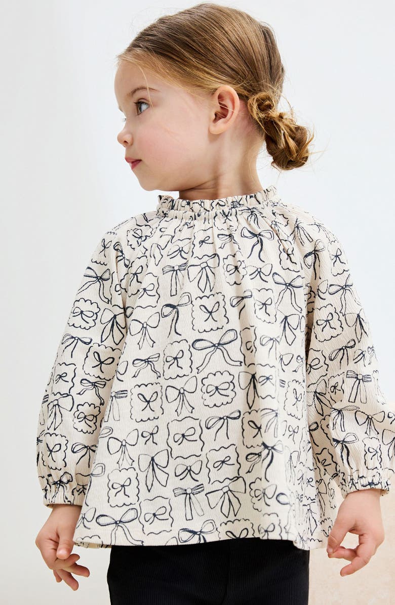 NEXT Kids' Bow Print Top & Flare Leggings Set, Alternate, color, Neutral