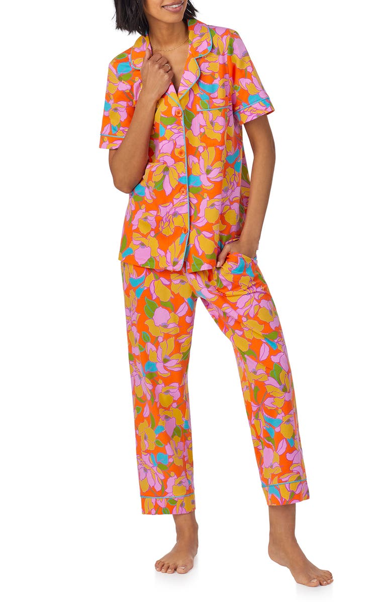 BedHead Pajamas x Trina Turk Print Crop Stretch Jersey Pajamas, Main, color,