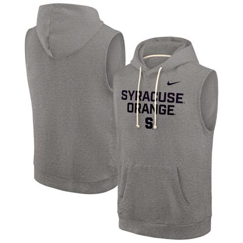 Men's Nike Heather Gray Syracuse Orange Sleeveless Pullover Hoodie