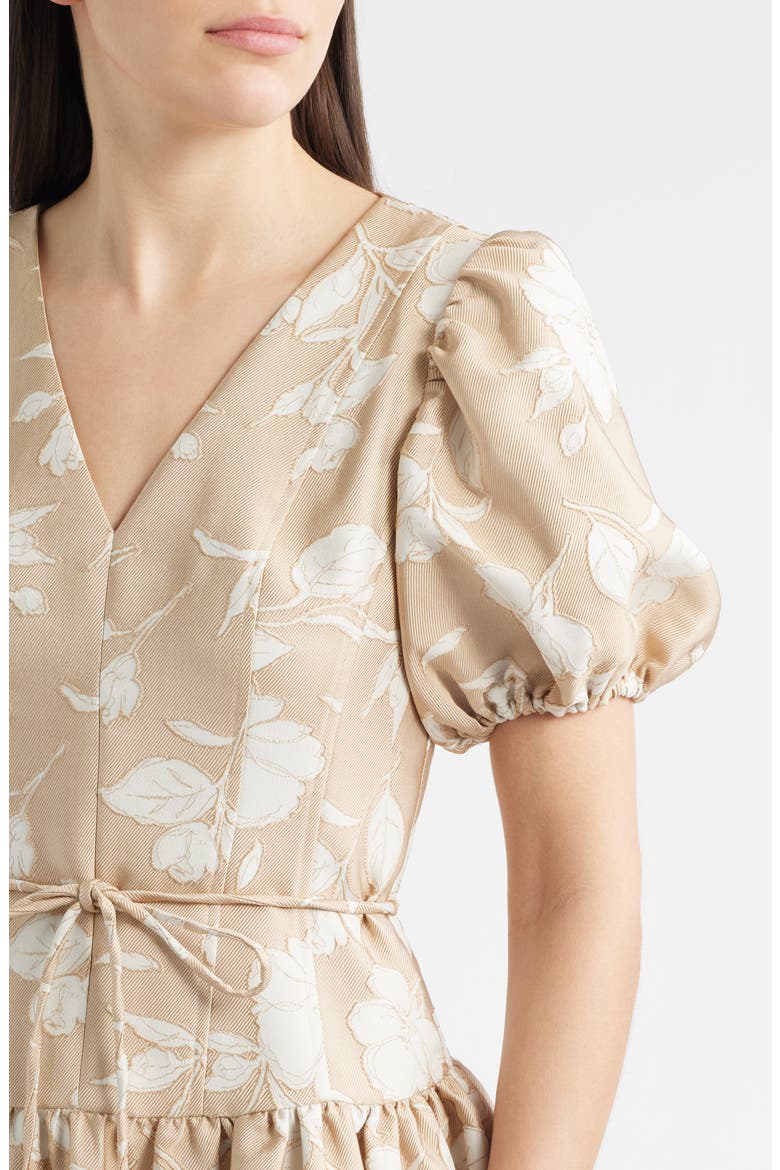 Floral Jacquard Minidress, Alternate, color, WHITE DOVE/ LATTE