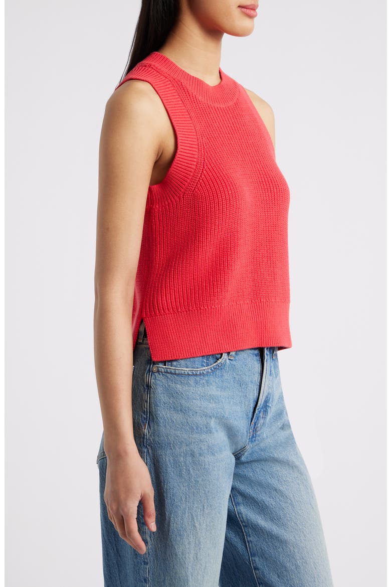 Demi Cotton Sweater Vest, Alternate, color, TOMATO