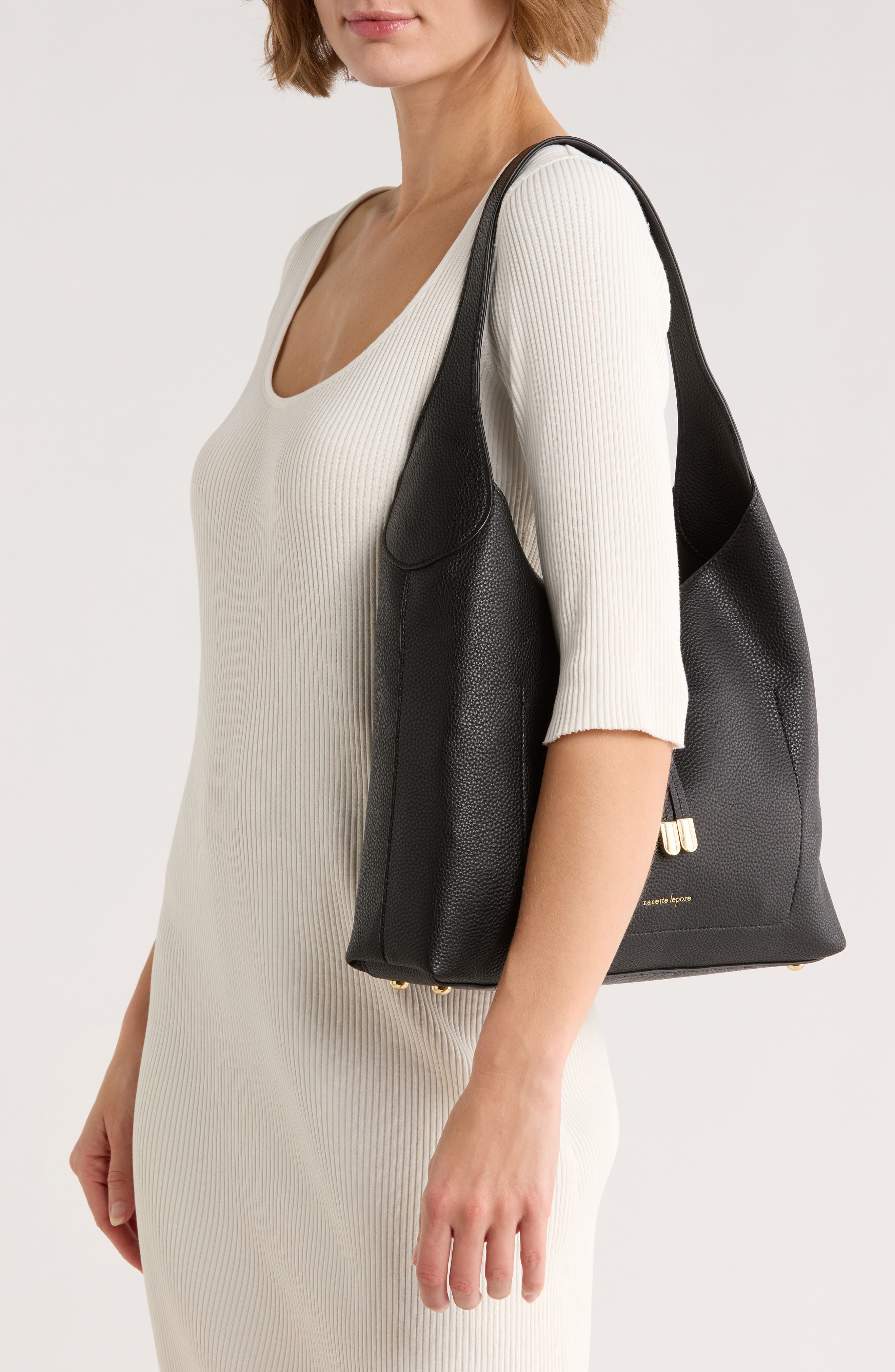 Nanette Lepore Large Ellington Faux Leather Bucket Bag, Alternate, color, 