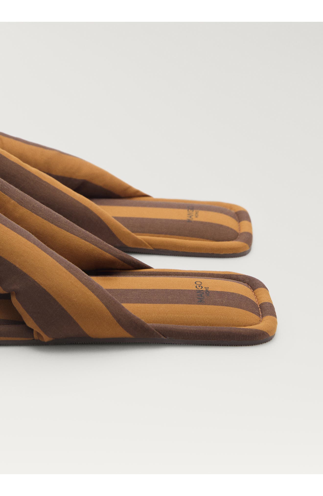 MANGO Stripe Puffer Flip Flop, Alternate, color, Brown