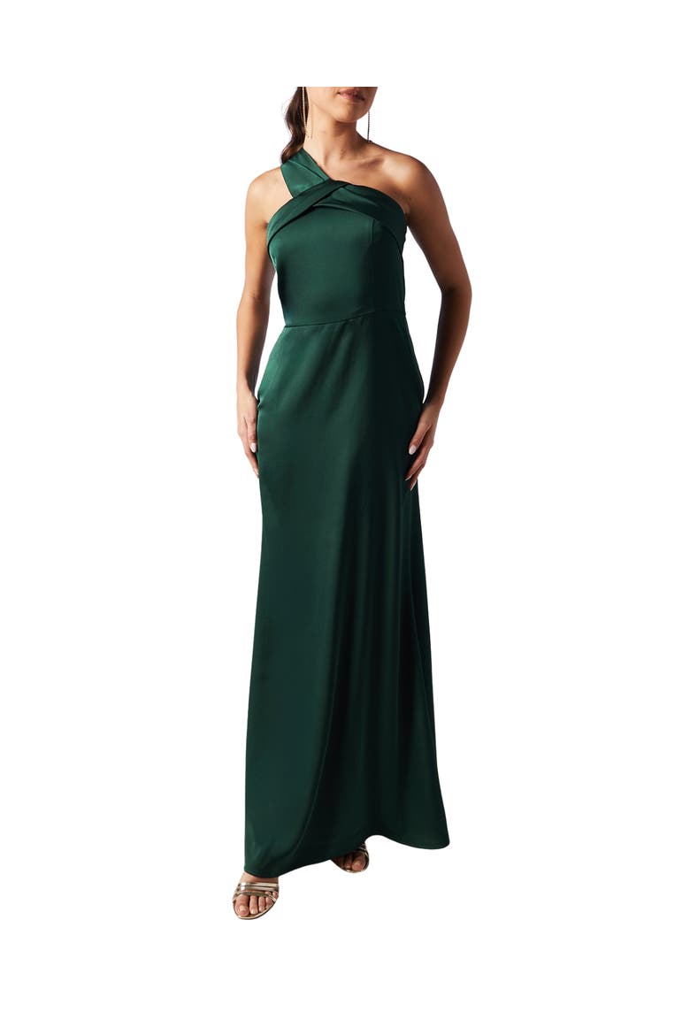 Asymmetric Neck Maxi Dress, Main, color, Emerald