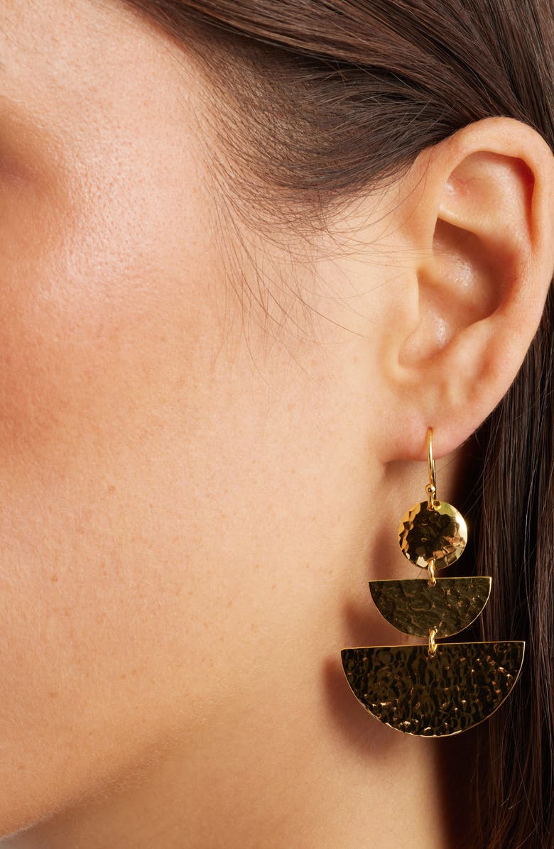 Kiara by Ki-Ele Gia Geo Drop Earrings, Alternate, color, 18K Gold