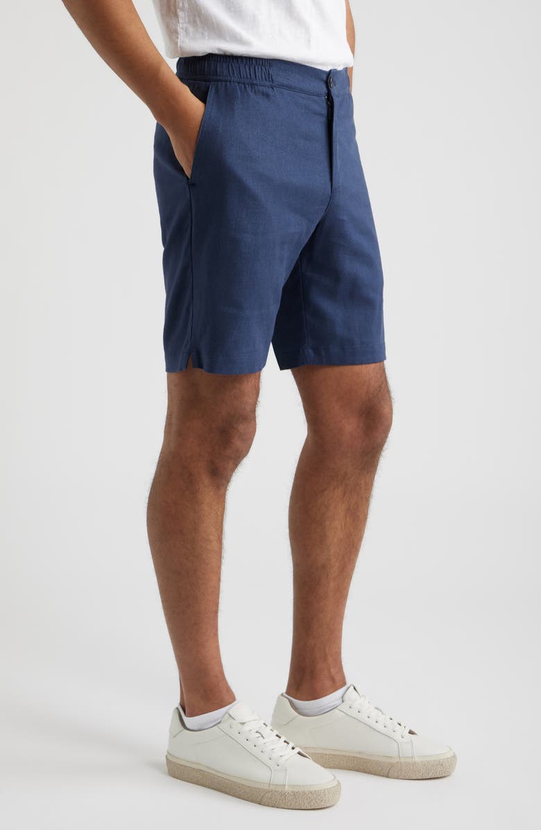Bugatchi Aerolinen Linen Blend Shorts, Alternate, color, Navy