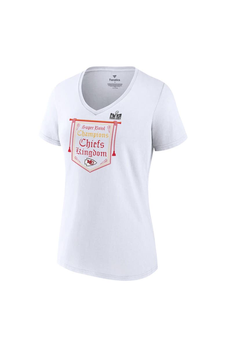 FANATICS Women's Fanatics Branded  White Kansas City Chiefs Super Bowl LVIII Champions On Top V-Neck T-Shirt, Alternate, color, 