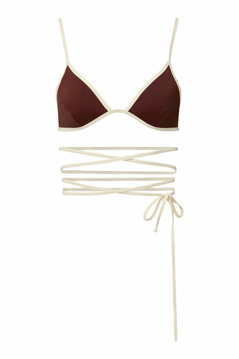 Soleil Bikini Top, Alternate, color, RUM/EGRET