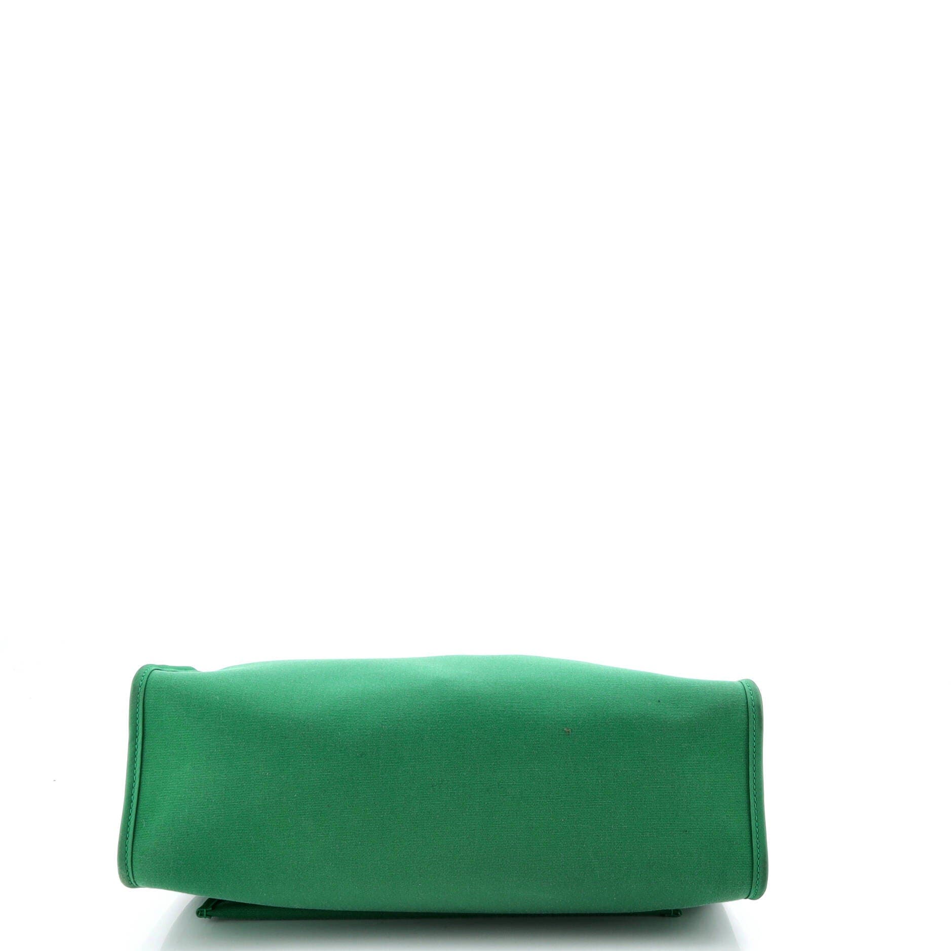 Pre-Owned Hermes Herbag Zip Leather and Toile 31, Alternate, color, Green