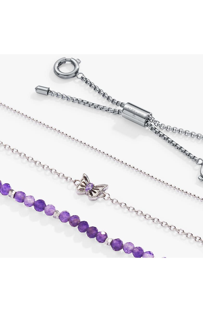 Alex and Ani Butterfly Stranded Bracelet Set, Alternate, color, Silver