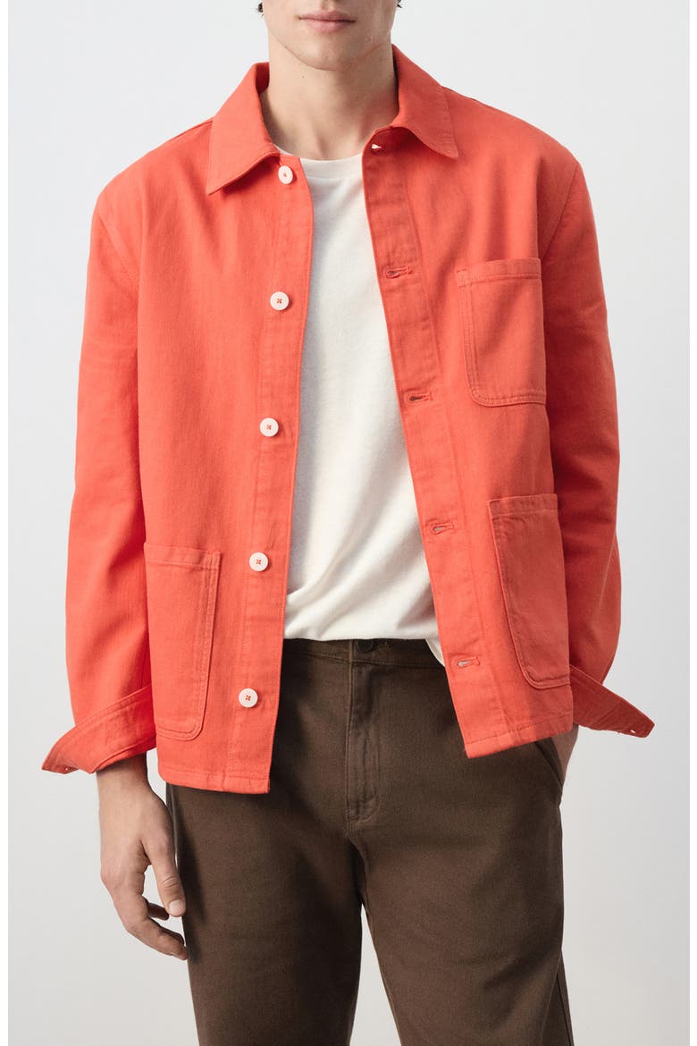Regular Fit Overshirt, Main, color, CORAL RED