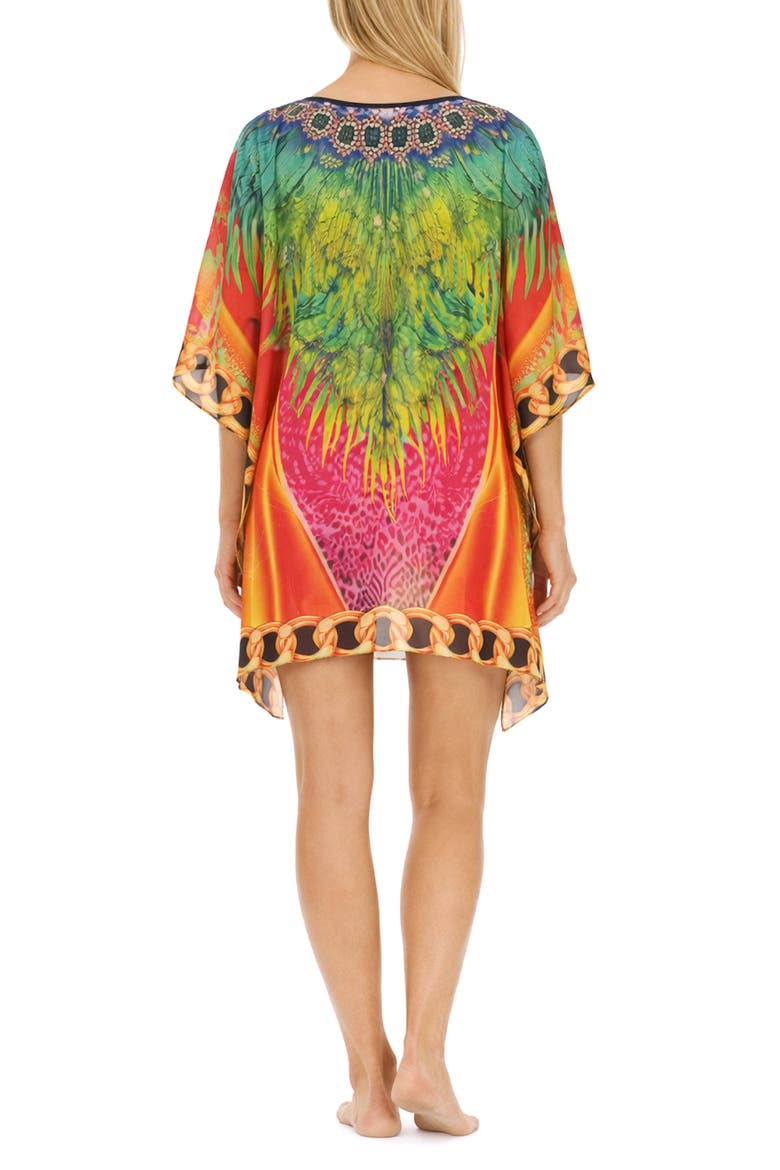 Short Cover-Up Poncho, Alternate, color, ORANGE