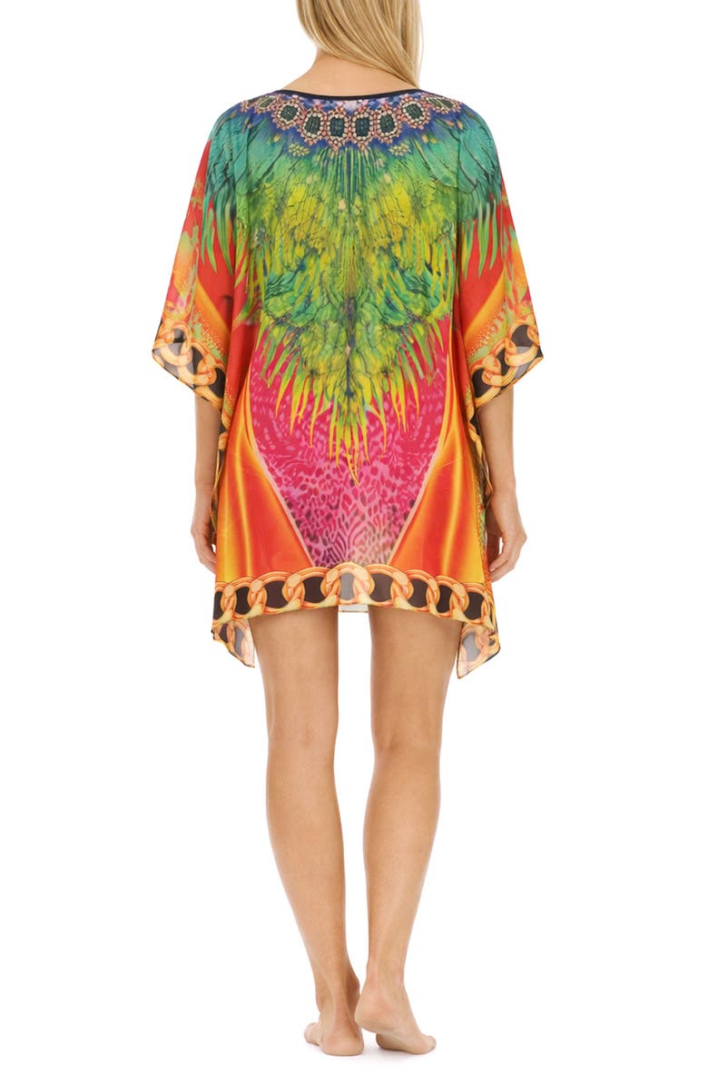 RANEES Short Cover-Up Poncho, Alternate, color, Orange