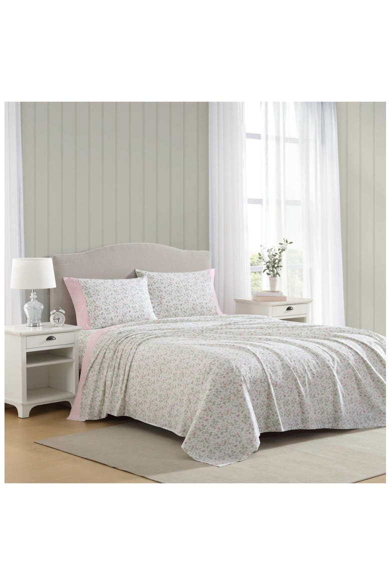 Bonnie 200-Thread Count Cotton Percale Sheet Set, Alternate, color, LIGHT-PASTEL PINK
