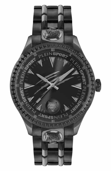 Lineman Three Hand Quartz Stainless Steel Bracelet Watch, 45mm