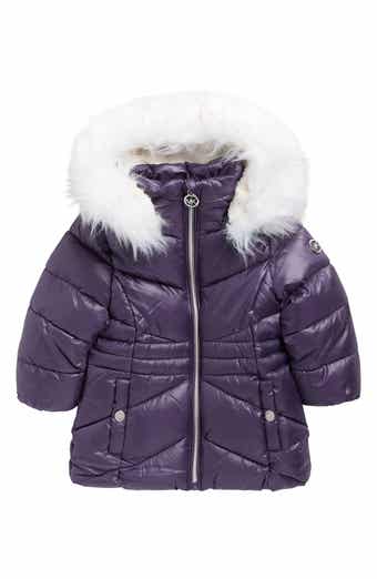 Michael Kors Kids' Stadium Puffer Jacket with Faux Fur Hood