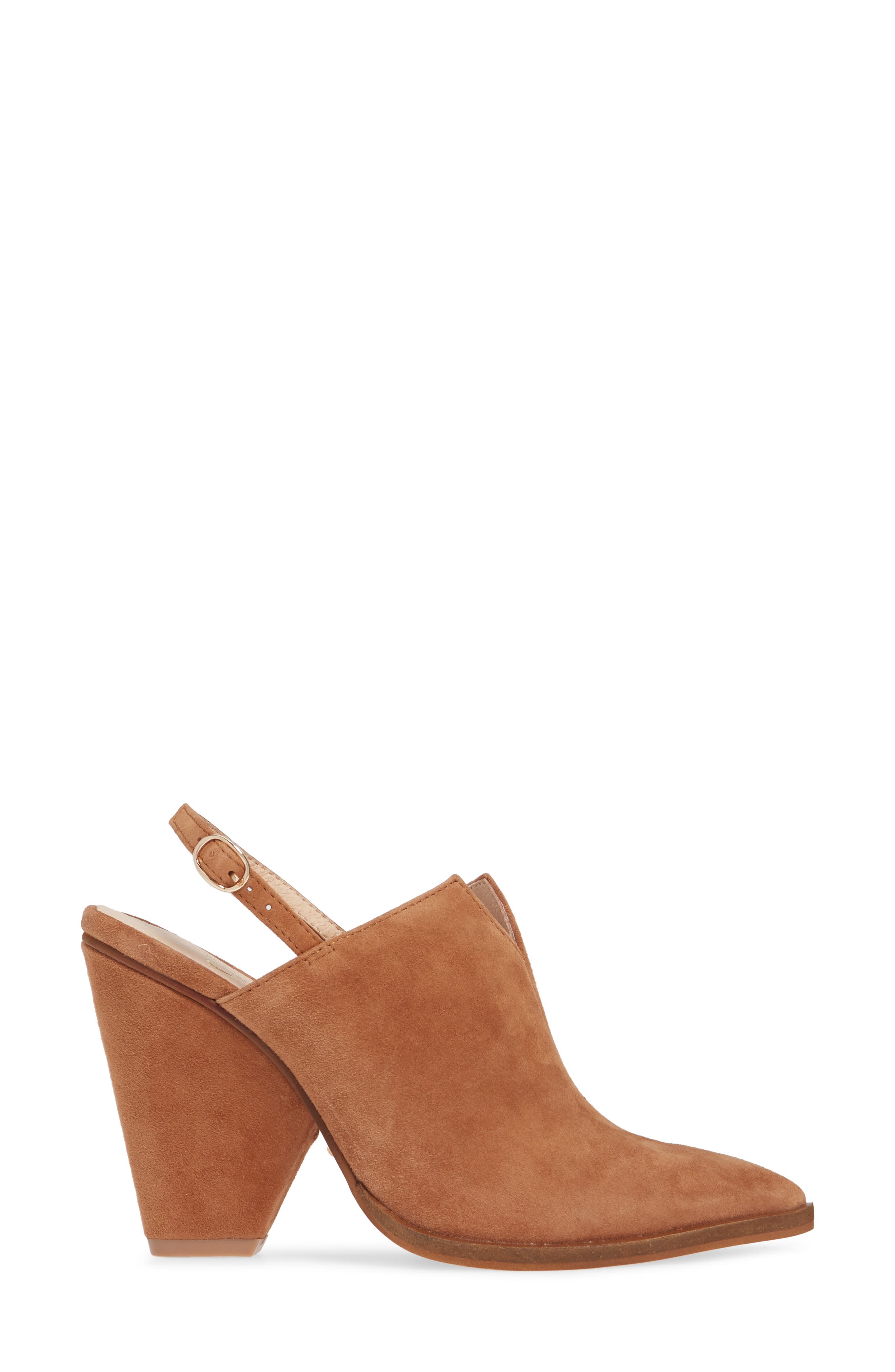 Kim Pointed Toe Slingback Pump, Alternate, color, CHESTNUT SUEDE
