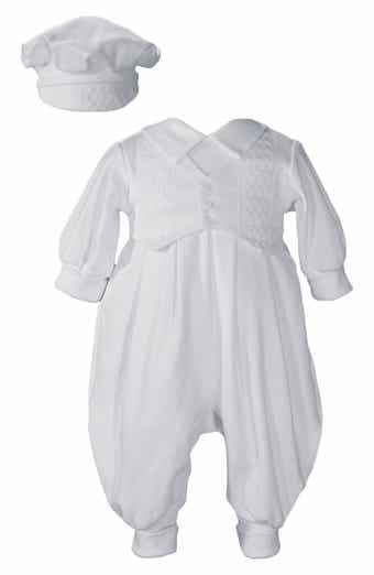 Carriage Boutique Elegant Christening Romper Newsboy Cap Set Nordstrom