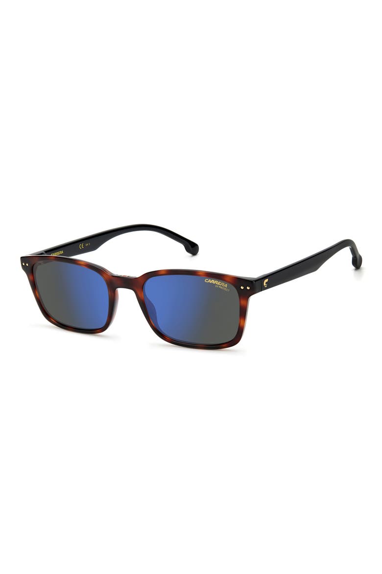 50mm Square Sunglasses, Alternate, color, HAVANA / GREY BLUE MIRRO