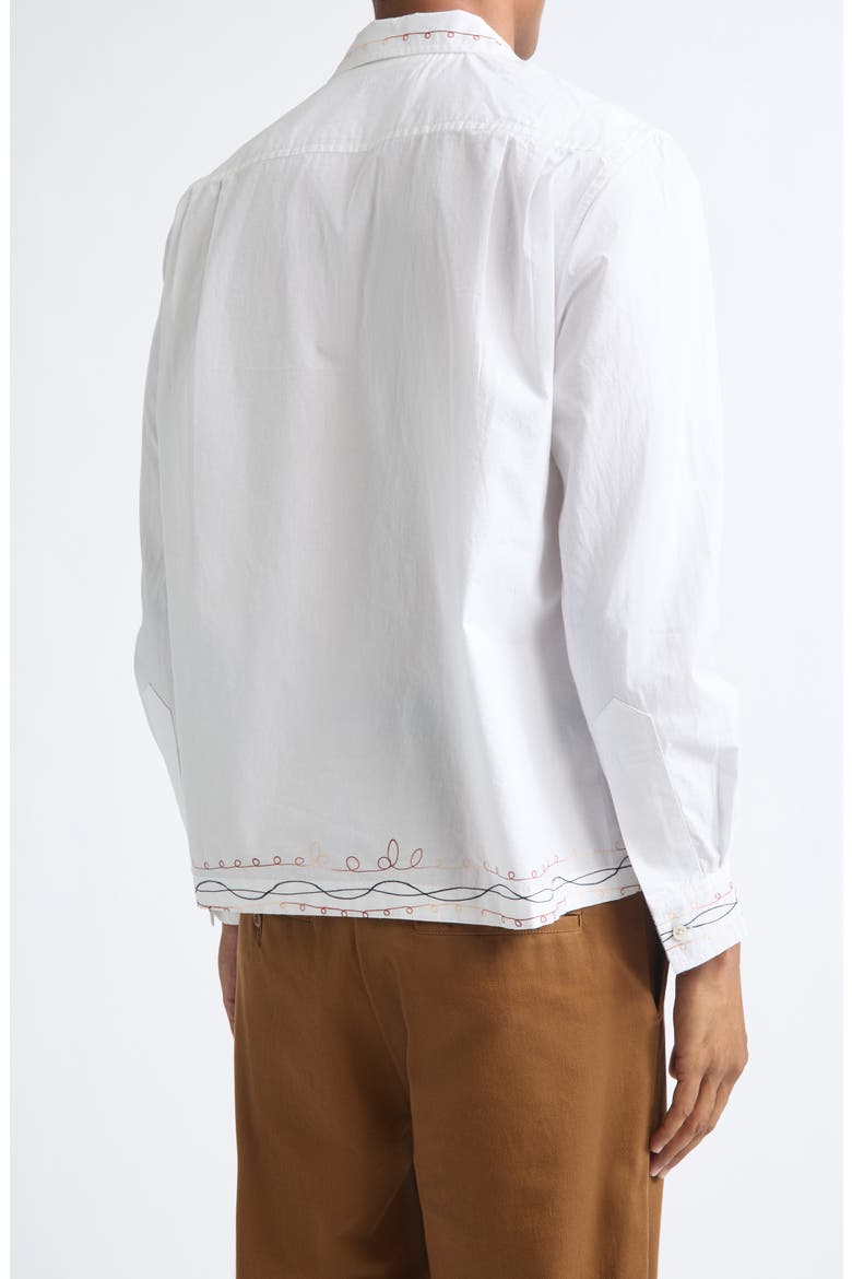 Looped Chainstitch Cotton Poplin Button-Up Shirt, Alternate, color, WHITE MULTI