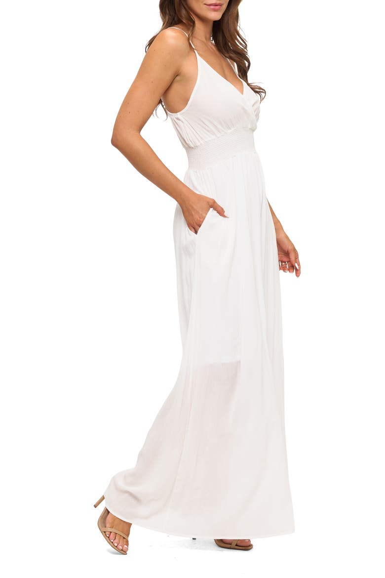 Solid Sleeveless Gauze Maxi Dress, Alternate, color, WHITE
