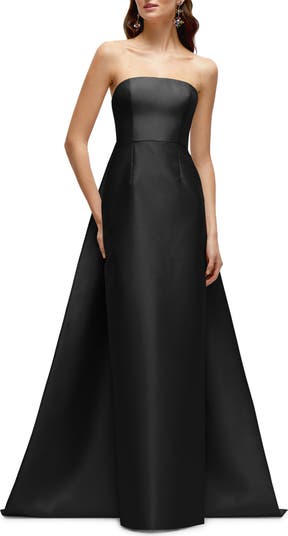 Alfred Sung factory Black Strapless ALine Dress