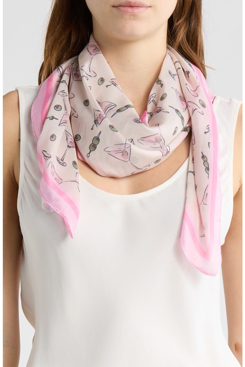 Olive You More Satin Square Scarf, Main, color, IVORY
