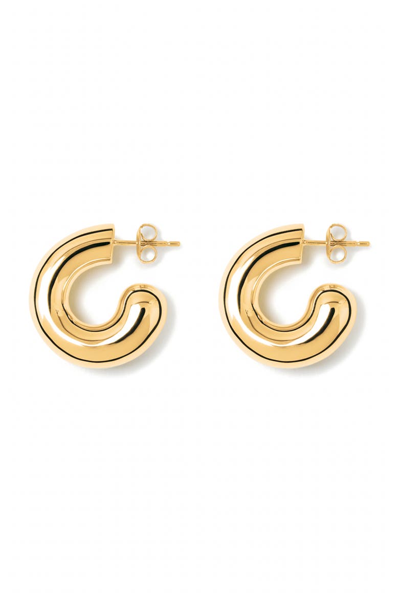 Rose Hoop Earrings, Main, color, GOLD