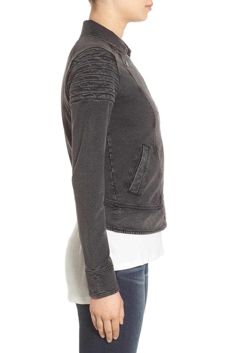 BP. Stretch Knit Moto Jacket, Alternate, color,