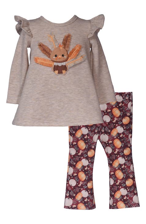 Kids' Turkey Feathers Top & Leggings Set (Little Kid)