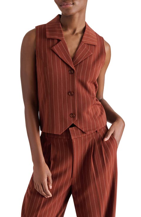Stripe Notch Collar Vest