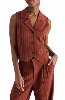 Steve Madden Stripe Notch Collar Vest