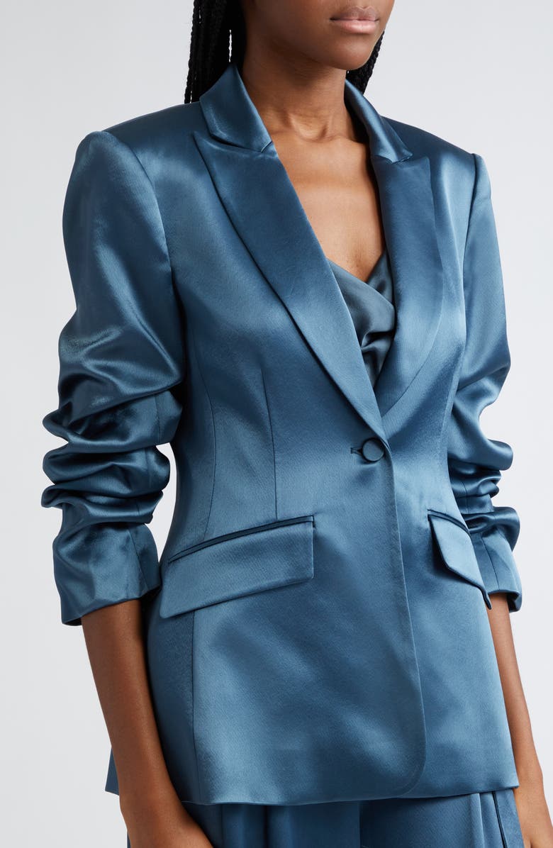 Cinq à Sept Cheyenne Satin Blazer, Alternate, color, Rustic Blue