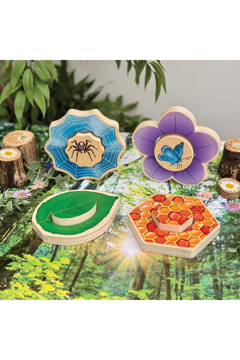 Who's Hiding? Garden Bug Puzzles - Set of 4, Alternate, color, Multicolored