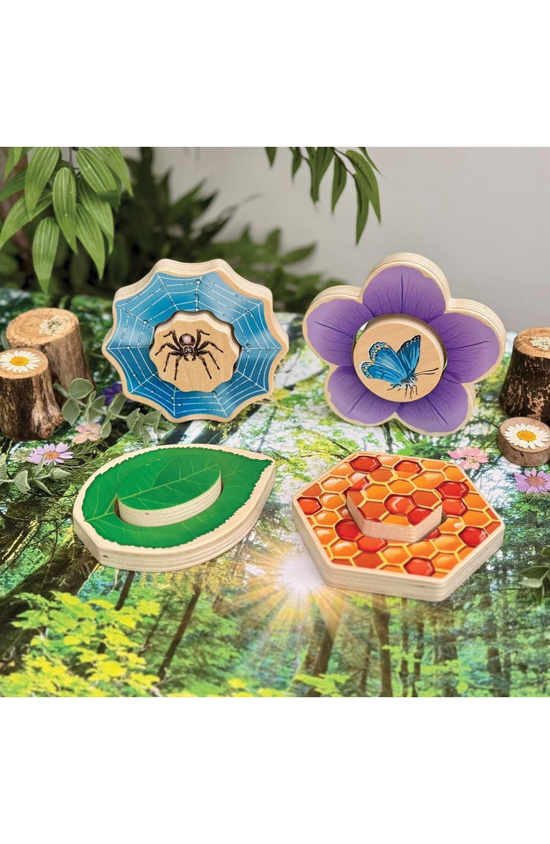 Yellow Door Who's Hiding? Garden Bug Puzzles - Set of 4, Alternate, color, Multicolored