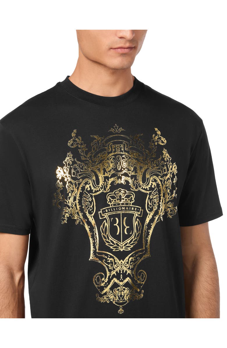 BILLIONAIRE T-Shirt Round Neck Logo Crest Men, Alternate, color, Black