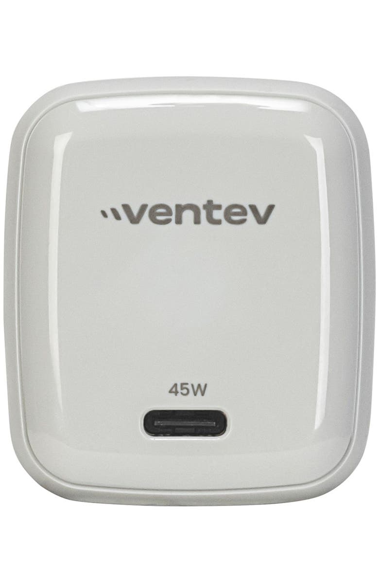 Ventev 45W ULTRAFAST USB-C Universal GaN Mini Wall Charger and 240W USB-C to USB-C Cable, Main, color, White