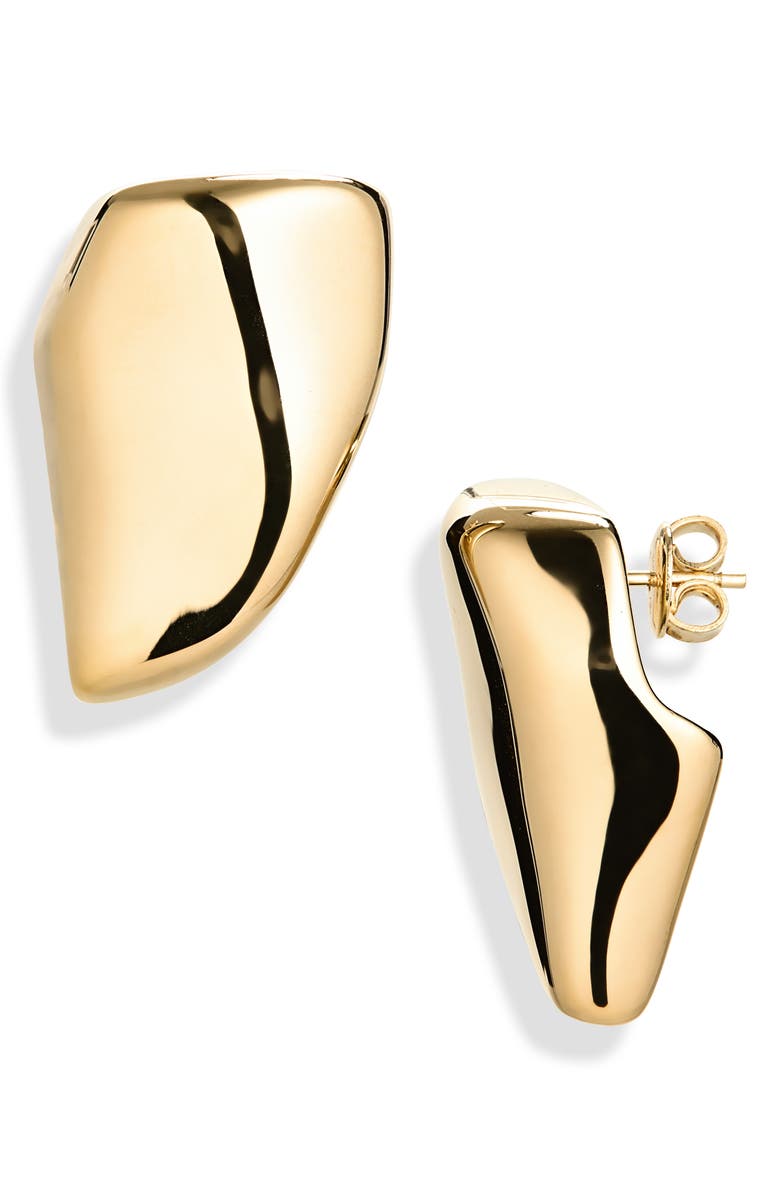 Bottega Veneta Small Prisma 18K Gold Plate Earrings, Main, color, 8120 Yellow Gold
