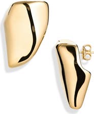 Bottega Veneta Small Prisma 18K Gold Plate Earrings