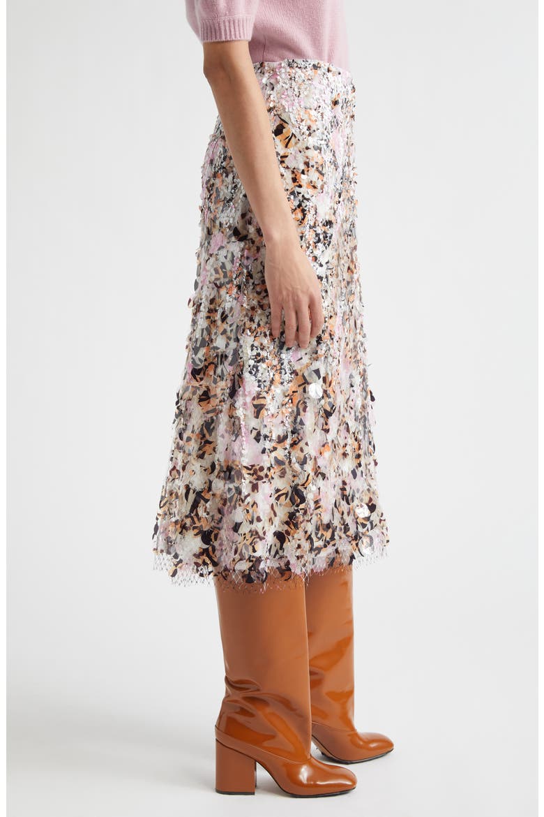 Sequin Embellished Midi Skirt, Alternate, color, PINK SAND