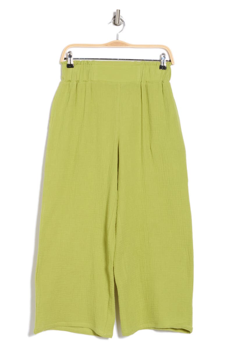 T Tahari Pleated Gauze Pull-On Pants, Alternate, color, Spring Green