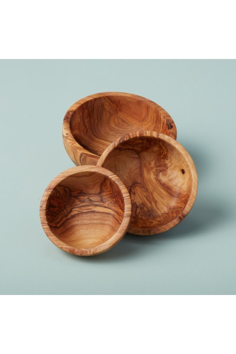 Olive Wood Nesting Bowls - Set of 3, Alternate, color, Olive