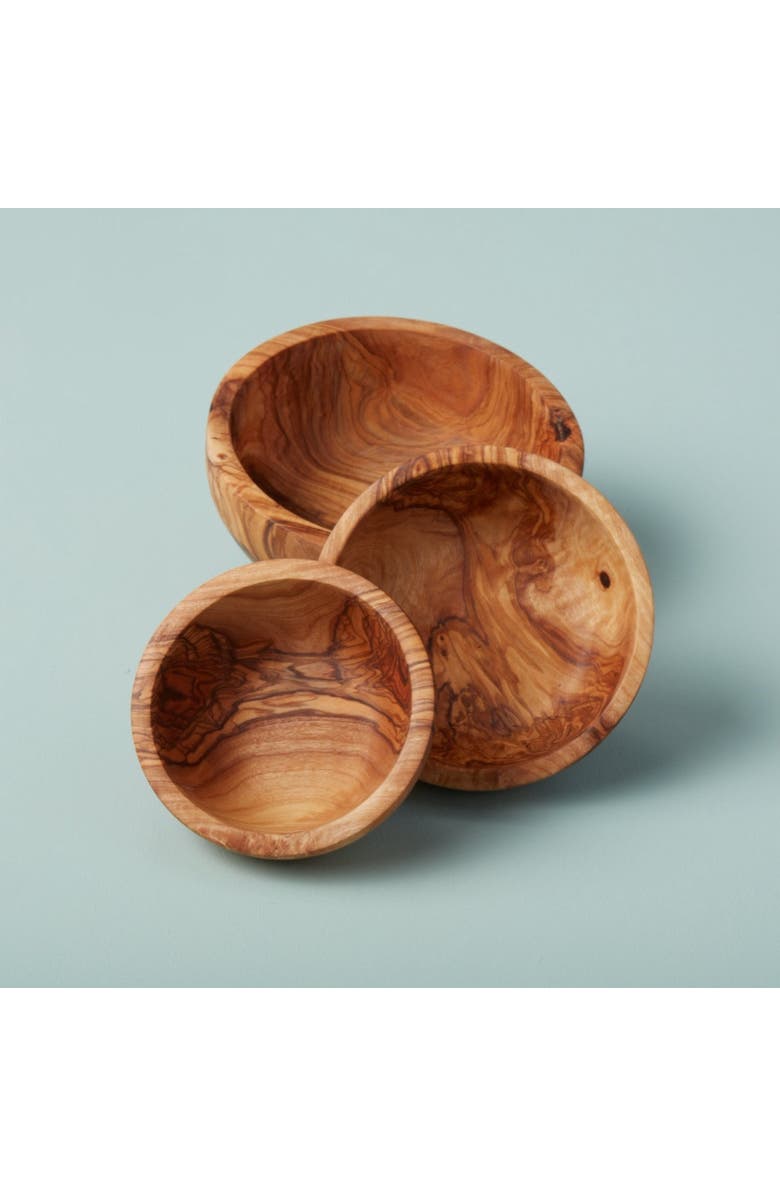 Be Home Olive Wood Nesting Bowls - Set of 3, Alternate, color, Olive