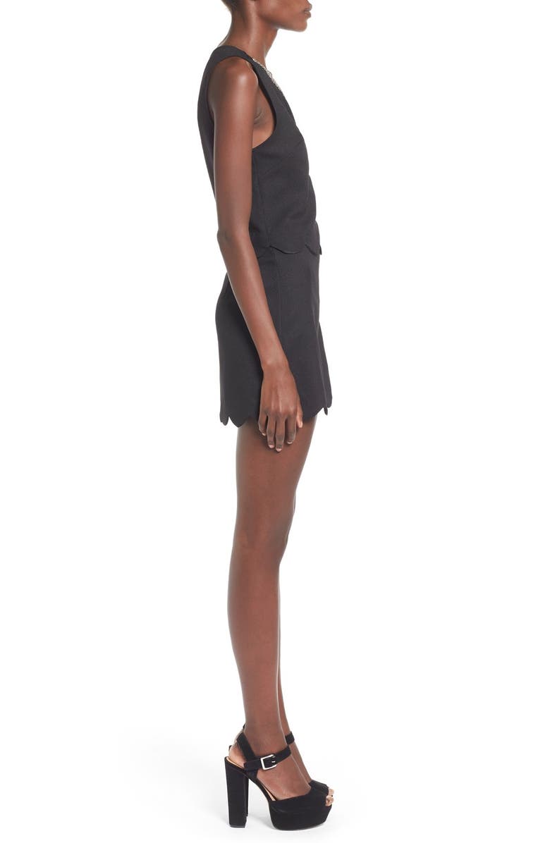 All in Favor Scallop Hem Miniskirt, Alternate, color, 