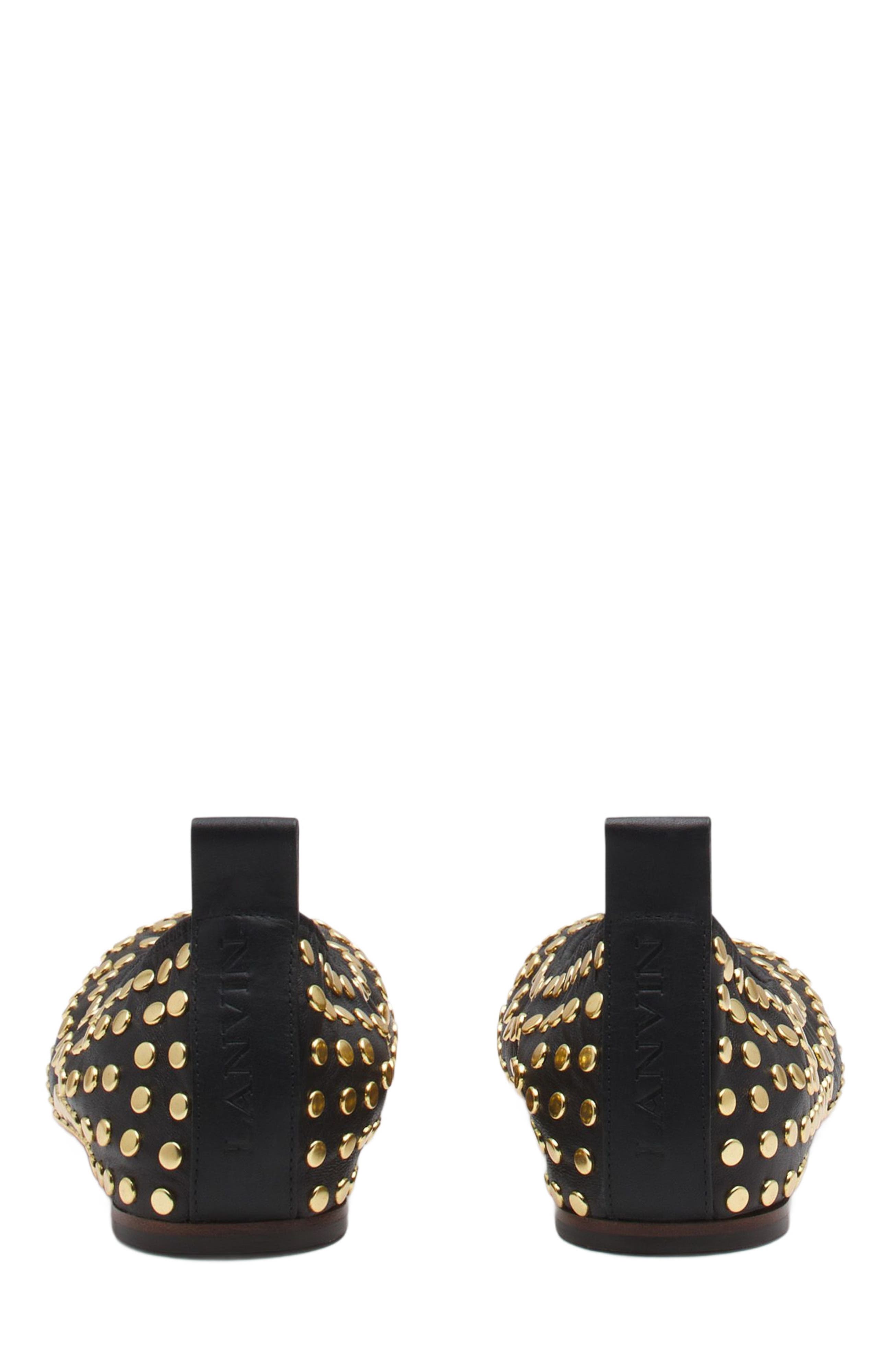 Lanvin THE LEATHER BALLERINA FLAT WITH STUDS, Alternate, color, 