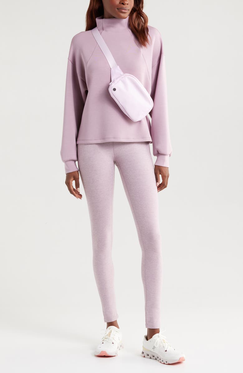 Zella Soft Scuba Knit Funnel Neck Modal Blend Top, Alternate, color, Purple Morn