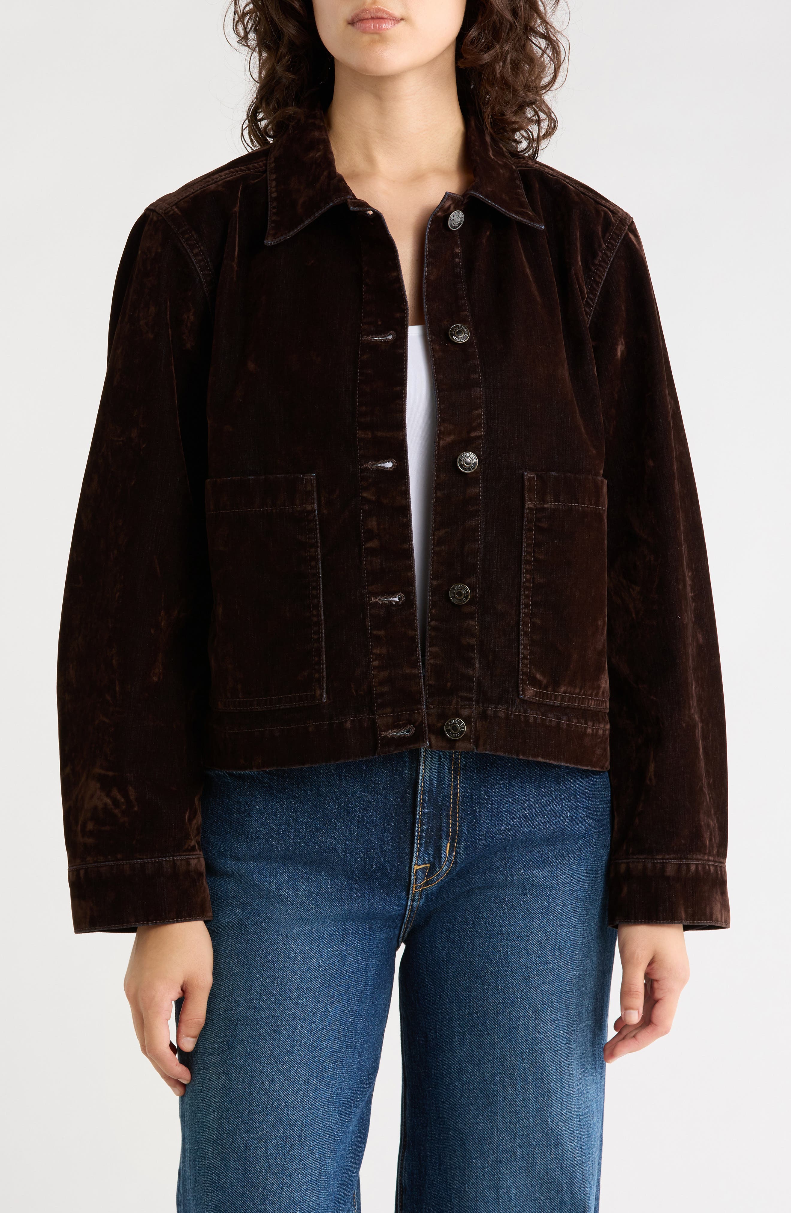 Flocked Denim Chore Jacket
